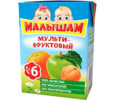 МАЛЫШАМ НЕКТАР (СОК) 200МЛ. МУЛЬТИФРУКТ МЯК. 8+МЕС. (ФРУТОНЯНЯ)