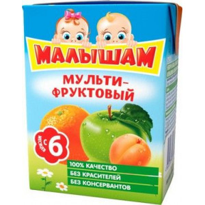 МАЛЫШАМ НЕКТАР (СОК) 200МЛ. МУЛЬТИФРУКТ МЯК. 8+МЕС. (ФРУТОНЯНЯ)