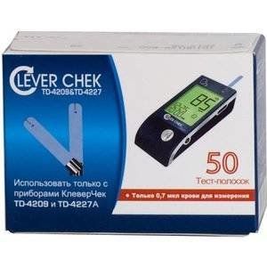 КЛЕВЕР ЧЕК ТЕСТ-ПОЛОСКИ TD-4227 №25Х2 (№50)