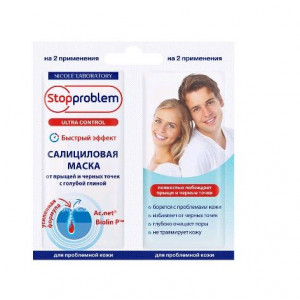 СТОППРОБЛЕМ УЛЬТРА КОНТРОЛЬ МАСКА Д/ЛИЦА САЛИЦ. 8МЛ. №2 САШЕ [STOPPROBLEM]