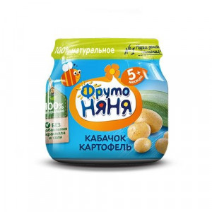 ФРУТОНЯНЯ ПЮРЕ 80Г. КАРТОФЕЛЬ+КАБАЧКИ 5+МЕС.