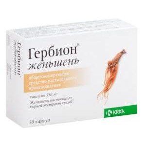 ГЕРБИОН ЖЕНЬШЕНЬ 350МГ. №30 КАПС. /KRKA/