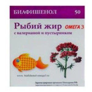 РЫБИЙ ЖИР БИАФИШЕНОЛ ВАЛЕРИАНА+ПУСТЫРНИК №50 КАПС.