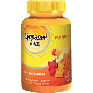 СУПРАДИН КИДС МИШКИ 4Г. №30 ПАСТИЛКИ ЖЕВ.