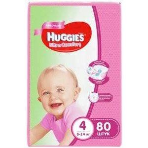 ХАГГИС ПОДГУЗНИКИ УЛЬТРА КОМФОРТ 8-14КГ Д/ДЕВ. №80 [HUGGIES]