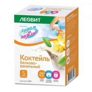 ЛЕОВИТ ХУДЕЕМ ЗА НЕДЕЛЮ БИОСЛИМИКА КОКТЕЙЛЬ БЕЛКОВО-ВАНИЛЬН. 40Г. №5