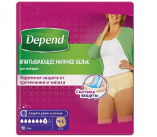 ДЕПЕНД ТРУСЫ-ПОДГУЗНИКИ Д/ЖЕН. M/L №10 БЕЛЬЕ ВПИТ. [DEPEND]