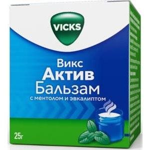 ВИКС АКТИВ БАЛЬЗАМ МЕНТОЛ+ЭВКАЛИПТ МАЗЬ 25Г. БАНКА