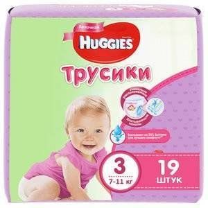 ХАГГИС ТРУСИКИ-ПОДГУЗНИКИ 7-11КГ. Д/ДЕВ. №19 (3) [HUGGIES]