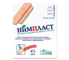 ЛЕЙКОПЛАСТЫРЬ НИМПЛАСТ БАКТЕР. 1,9Х7,2СМ. №10
