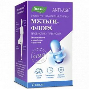 АНТИ-ЭЙДЖ МУЛЬТИ-ФЛОРА 500МГ. №30 КАПС. /ЭВАЛАР/ [ANTI-AGE]