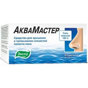 АКВАМАСТЕР СР-ВО Д/ОРОШЕНИЯ ПРОМЫВАН. СЛИЗ. ПОЛОСТИ НОСА №10 ПАК. /ЭВАЛАР/
