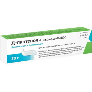 Д-ПАНТЕНОЛ-НИЖФАРМ ПЛЮС 5,25%+0,802% 30Г. КРЕМ Д/НАРУЖ.ПРИМ. ТУБА