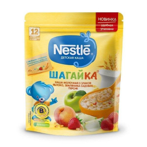 НЕСТЛЕ КАША 200Г. ШАГАЙКА 5 ЗЛАКОВ ЯБЛОКО+ЗЕМЛЯН.+ПЕРСИК МОЛ. 12+МЕС. [NESTLE]