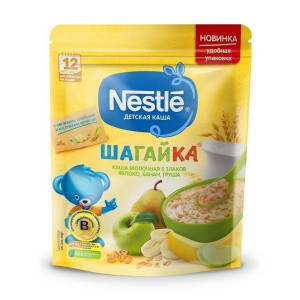 НЕСТЛЕ КАША 200Г. ШАГАЙКА 5 ЗЛАКОВ ЯБЛОКО+БАНАН+ГРУША МОЛ. 12+МЕС. [NESTLE]