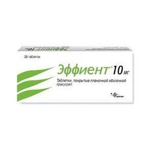 ЭФФИЕНТ 10МГ. №28 ТАБ. П/П/О