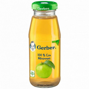 ГЕРБЕР СОК 175МЛ. ЯБЛОКО Б/САХ. ОСВЕТЛ. 4+МЕС. [GERBER]