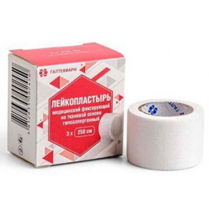 ЛЕЙКОПЛАСТЫРЬ БАКТЕР. ТКАН. ОСН. 3Х250 /ГАЛТЕЯФАРМ/