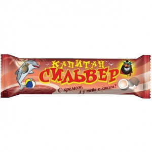 СИЛЬВЕР КАПИТАН БАТОНЧИК КОКОС КРЕМ ШОК.ГЛАЗ. 50Г.