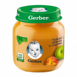 ГЕРБЕР ПЮРЕ 130Г. ЯБЛОКО+ПЕРСИК [GERBER]