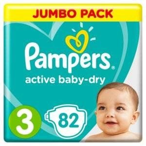 ПАМПЕРС ПОДГУЗН. АКТИВ БЕБИ ДРАЙ 3 МИДИ 6-10КГ №82 [PAMPERS]