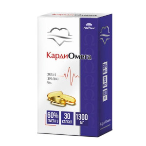 КАРДИОМЕГА ОМЕГА-3 60% 1300МГ. №30 КАПС. /ПОЛЯРИС/