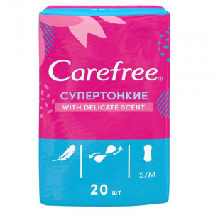 КЭФРИ САЛФЕТКИ ЕЖЕДН. СУПЕРТОНКИЕ ДЕЛИКЕЙТ СЕНТ №20 ПРОКЛАДКИ И/У [CAREFREE]