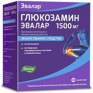 ГЛЮКОЗАМИН ЭВАЛАР 1500МГ. 3,95Г. №20 ПОР. Д/Р-РА Д/ПРИЕМА ВНУТРЬ ПАК. /ЭВАЛАР/