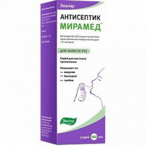 МИРАМЕД СПРЕЙ Д/ПОЛОСТИ РТА АНТИСЕПТИК 100МЛ. /ЭВАЛАР/