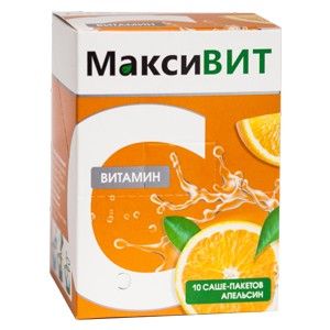 МАКСИВИТ НАПИТОК ВИТ.С+АПЕЛЬСИН 16Г. №10 ПОР. ПАК.