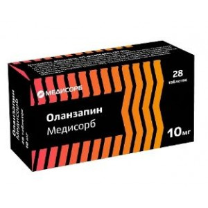 ОЛАНЗАПИН-МЕДИСОРБ 10МГ. №28 ТАБ. П/П/О /МЕДИСОРБ/ ОЛАНЗАПИН-МЕДИСОРБ 10МГ. №28 ТАБ. П/П/О /МЕДИСОРБ/