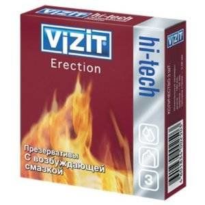 ВИЗИТ ПРЕЗЕРВАТИВ HI-TECH ВОЗБУЖД.СМАЗКА №3 ERECTION [VIZIT]