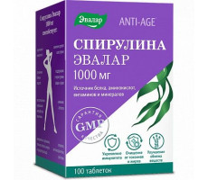 АНТИ-ЭЙДЖ СПИРУЛИНА 1000МГ. №100 ТАБ. /ЭВАЛАР/ [ANTI-AGE]