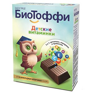 БИОТОФФИ ДЕТ. ВИТАМИН. 5Г. №10 ШОК. БАТОНЧИК