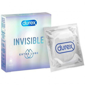 ДЮРЕКС ПРЕЗЕРВАТИВ INVISIBLE EXTRA LUBE №3 [DUREX]