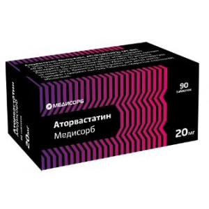 АТОРВАСТАТИН-МЕДИСОРБ 20МГ. №90 ТАБ. П/П/О БЛИСТ. /МЕДИСОРБ/ АТОРВАСТАТИН-МЕДИСОРБ 20МГ. №90 ТАБ. П/П/О БЛИСТ. /МЕДИСОРБ/