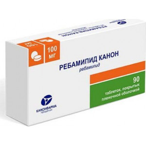 РЕБАМИПИД КАНОН 100МГ. №90 ТАБ. П/П/О РЕБАМИПИД КАНОН 100МГ. №90 ТАБ. П/П/О