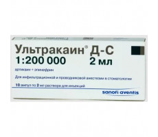 УЛЬТРАКАИН DC 40МГ+0,005МГ/МЛ. 1,7МЛ. №100 Р-Р Д/ИН. КАРТРИДЖ