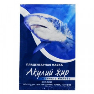 АКУЛЬЯ СИЛА АКУЛИЙ ЖИР МАСКА Д/ЛИЦА БИО-ПЛАЦЕНТ. П/СОСУД.ЗВЕЗД. ГИНКГО БИЛОБА 10МЛ.