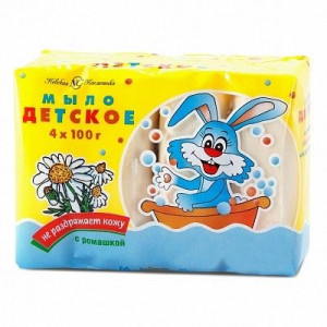 МЫЛО ДЕТСКОЕ ЭКСТР. РОМАШКА 4Х100Г. /НЕВС.КОСМЕТИКА/