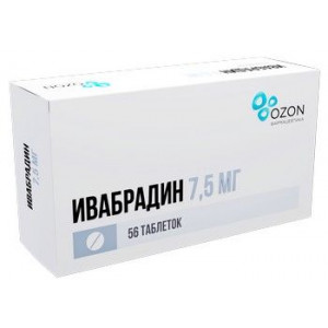 ИВАБРАДИН 7,5МГ. №56 ТАБ. П/П/О /ОЗОН/ ИВАБРАДИН 7,5МГ. №56 ТАБ. П/П/О /ОЗОН/