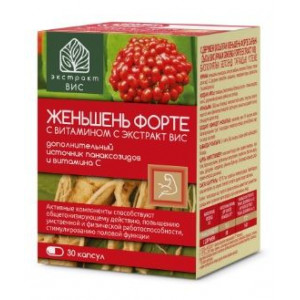 ЖЕНЬШЕНЬ ФОРТЕ+ВИТ.С ЭКСТРАКТ-ВИС 440МГ. №30 КАПС.