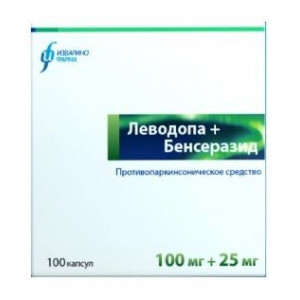 ЛЕВОДОПА+БЕНСЕРАЗИД 100МГ.+25МГ. №100 КАПС. /ИЗВАРИНО/