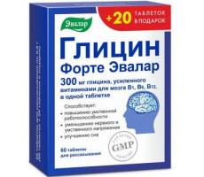 ГЛИЦИН ФОРТЕ 300/600МГ. №80(60+20) ТАБ. Д/РАСС. /ЭВАЛАР/