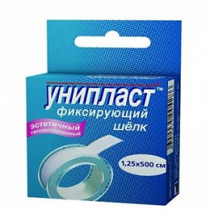 УНИПЛАСТ ЛЕЙКОПЛАСТ. 1,25Х500 ШЕЛК ФИКС.