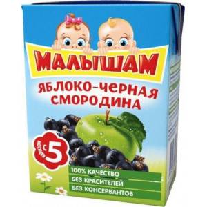 МАЛЫШАМ НЕКТАР (СОК) 200МЛ. ЯБЛОКО+ЧЕРН.СМОРОДИНА 5+МЕС. (ФРУТОНЯНЯ)